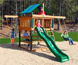 Space Saver Wooden Swing Set