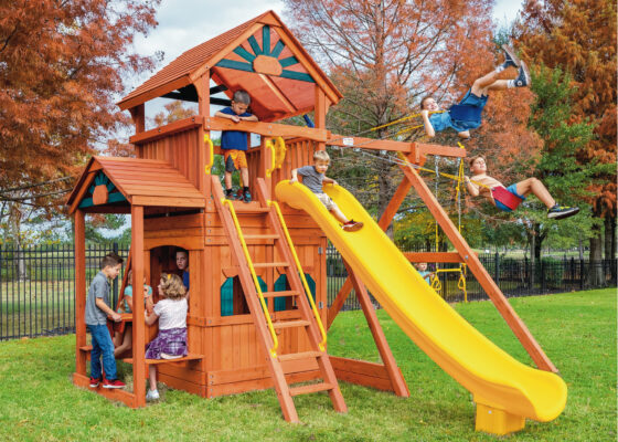 6.5 Bengal Fort w/Wood Roof, Snack Bar & Playhouse Panels