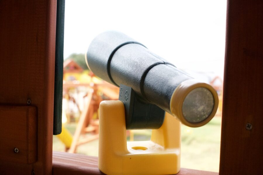 6.5 Jaguar Playcenter w/ Wood Roof, Treehouse Panels and Green DoubleWall Scoop Slide