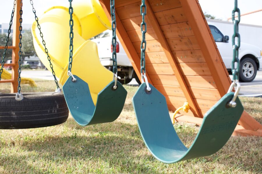 Parrot Island Playcenter w/ Green Tarp, 4x6 Monkey Bars, Loft, Wave Slide and Spiral Slide